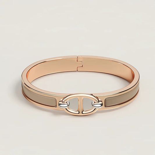 [AuraEcho Jewelry]CLIC CHAINE PINK GOLD BRACELET