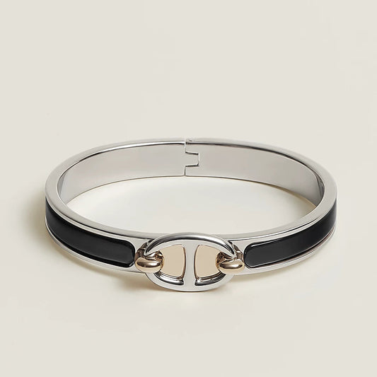 [AuraEcho Jewelry]CLIC CHAINE SILVER BRACELET