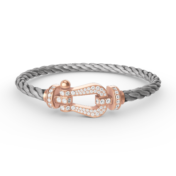 [AuraEcho Jewelry]FORCE LARGE HORSESHOE FULL DIAMOND BRACELET ROSE GOLD