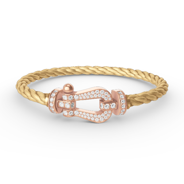 [AuraEcho Jewelry]FORCE LARGE HORSESHOE FULL DIAMOND BRACELET ROSE GOLD