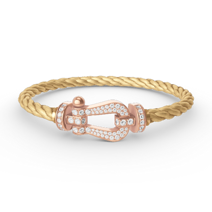 [AuraEcho Jewelry]FORCE LARGE HORSESHOE FULL DIAMOND BRACELET ROSE GOLD