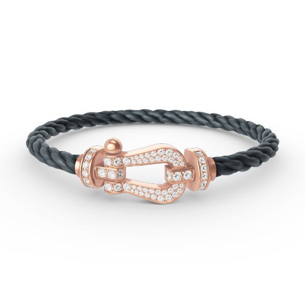[AuraEcho Jewelry]FORCE LARGE HORSESHOE FULL DIAMOND BRACELET ROSE GOLD