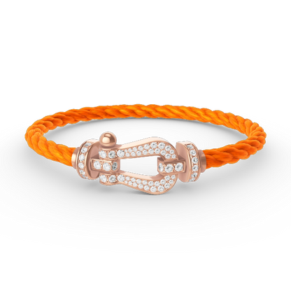 [AuraEcho Jewelry]FORCE LARGE HORSESHOE FULL DIAMOND BRACELET ROSE GOLD