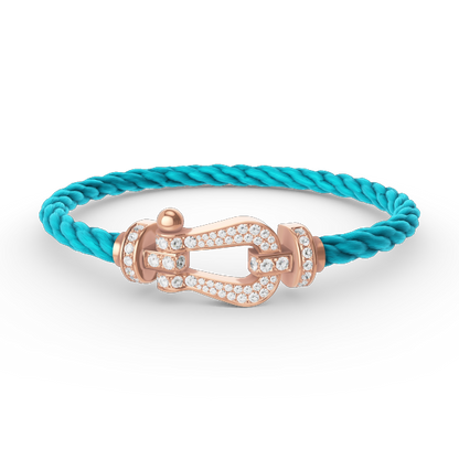 [AuraEcho Jewelry]FORCE LARGE HORSESHOE FULL DIAMOND BRACELET ROSE GOLD