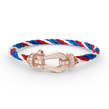 [AuraEcho Jewelry]FORCE LARGE HORSESHOE FULL DIAMOND BRACELET ROSE GOLD