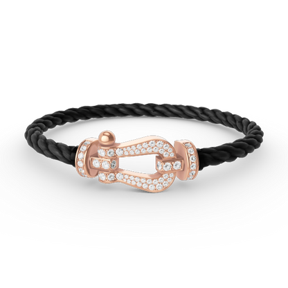 [AuraEcho Jewelry]FORCE LARGE HORSESHOE FULL DIAMOND BRACELET ROSE GOLD