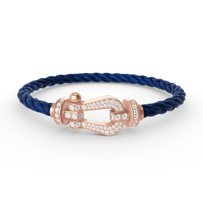 [AuraEcho Jewelry]FORCE LARGE HORSESHOE FULL DIAMOND BRACELET ROSE GOLD