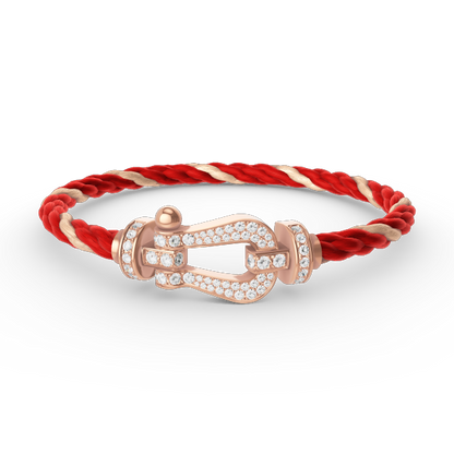 [AuraEcho Jewelry]FORCE LARGE HORSESHOE FULL DIAMOND BRACELET ROSE GOLD