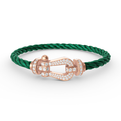 [AuraEcho Jewelry]FORCE LARGE HORSESHOE FULL DIAMOND BRACELET ROSE GOLD