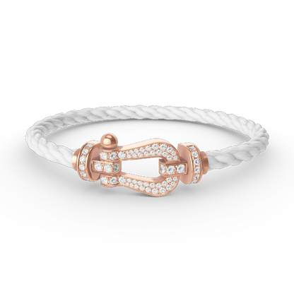 [AuraEcho Jewelry]FORCE LARGE HORSESHOE FULL DIAMOND BRACELET ROSE GOLD
