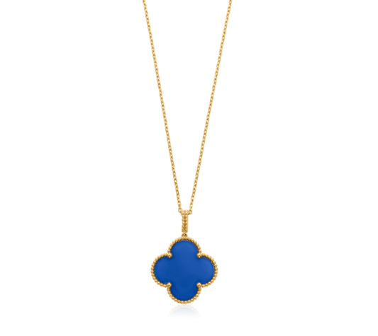 [AuraEcho Jewelry]CLOVER 25MM NECKLACE TURQUOISE ROSE GOLD