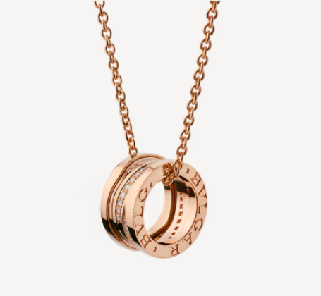 [AuraEcho Jewelry]ZERO 1 PINK GOLD DIAMOND NECKLACE