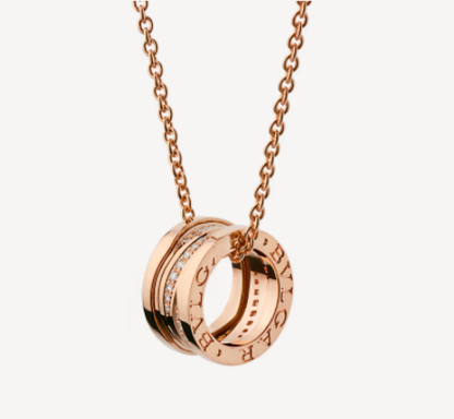 [AuraEcho Jewelry]ZERO 1 PINK GOLD DIAMOND NECKLACE