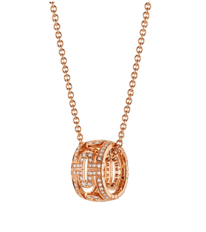 [AuraEcho Jewelry]PARENTESI NECKLACE PINK GOLD DIAMOND