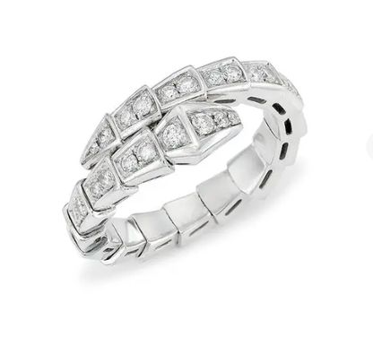 [AuraEcho Jewelry]SERPENTI RING SILVER DIAMOND PAVED 4MM