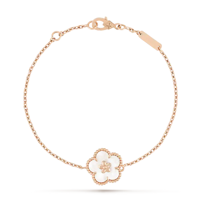 [AuraEcho Jewelry]LUCKY WHITE MOP PLUM BLOSSOM  BRACELET