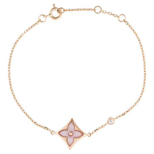 [AuraEcho Jewelry]STAR 1 DIAMOND PINK GOLD BRACELET