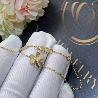 [AuraEcho]FRIVOLE GOLD FLOWER PINK MALACHITE BRACELET