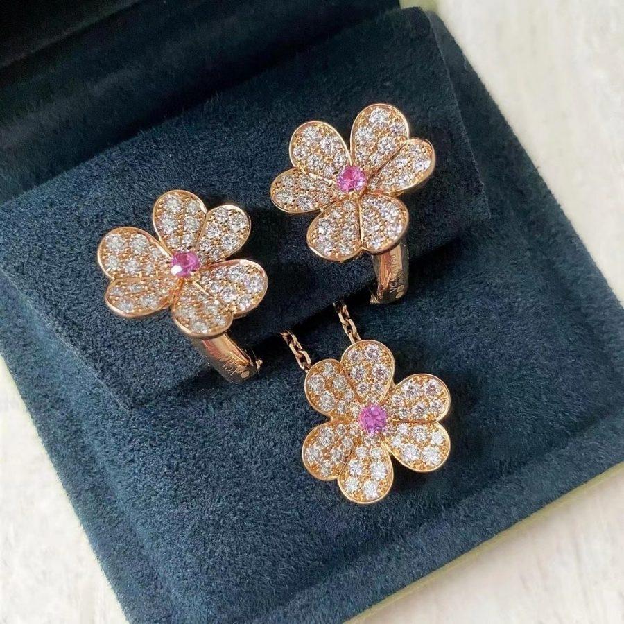 [AuraEcho Jewelry]FRIVOLE ROSE GOLD FLOWER DIAMOND NECKLACE