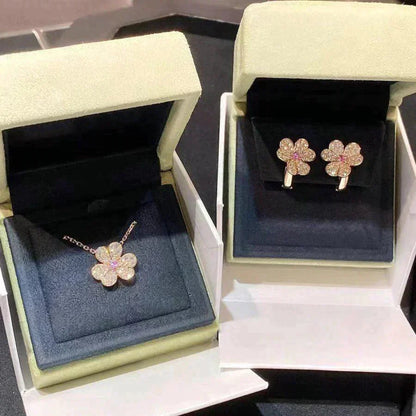 [AuraEcho Jewelry]FRIVOLE ROSE GOLD FLOWER DIAMOND NECKLACE