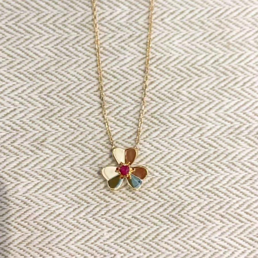 [AuraEcho Jewelry]FRIVOLE GOLD FLOWER NECKLACE