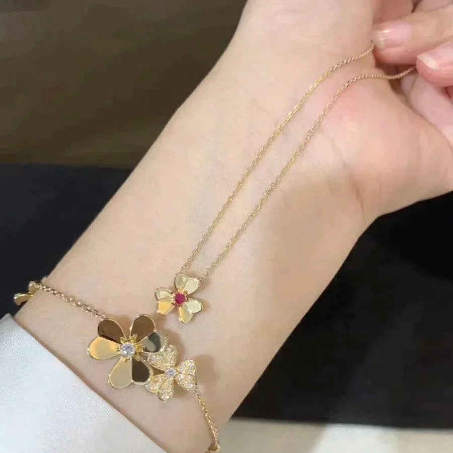 [AuraEcho Jewelry]FRIVOLE GOLD FLOWER NECKLACE