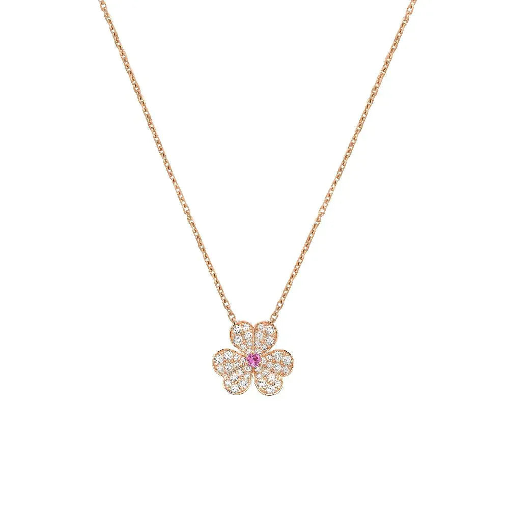 [AuraEcho Jewelry]FRIVOLE ROSE GOLD FLOWER DIAMOND NECKLACE
