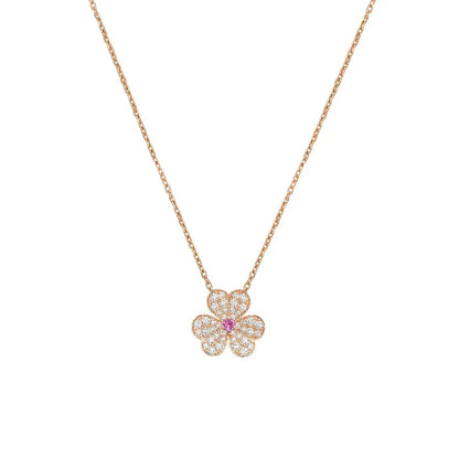 [AuraEcho Jewelry]FRIVOLE ROSE GOLD FLOWER DIAMOND NECKLACE
