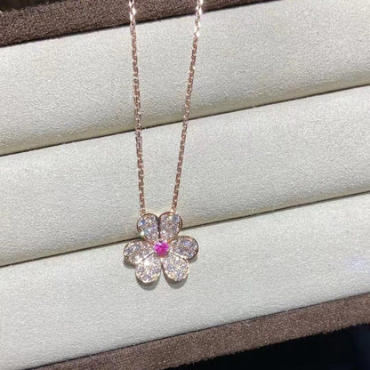 [AuraEcho Jewelry]FRIVOLE ROSE GOLD FLOWER DIAMOND NECKLACE