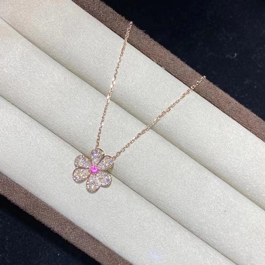 [AuraEcho Jewelry]FRIVOLE ROSE GOLD FLOWER DIAMOND NECKLACE