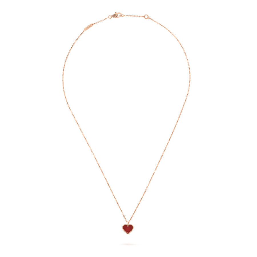 [AuraEcho Jewelry]SWEET CLOVER CARNELIAN HEART NECKLACE