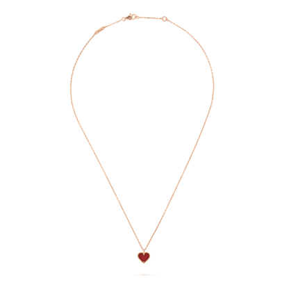 [AuraEcho Jewelry]SWEET CLOVER CARNELIAN HEART NECKLACE