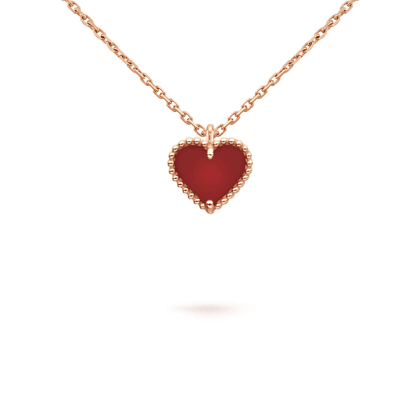 [AuraEcho Jewelry]SWEET CLOVER CARNELIAN HEART NECKLACE
