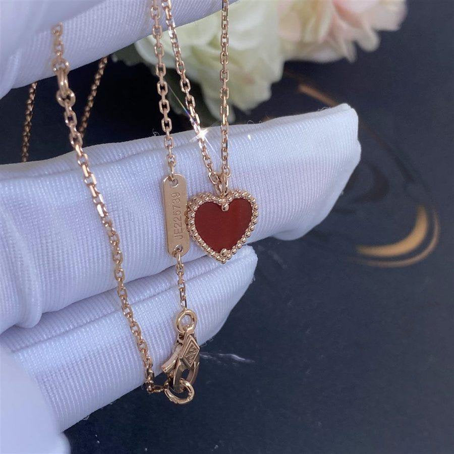 [AuraEcho Jewelry]SWEET CLOVER CARNELIAN HEART NECKLACE
