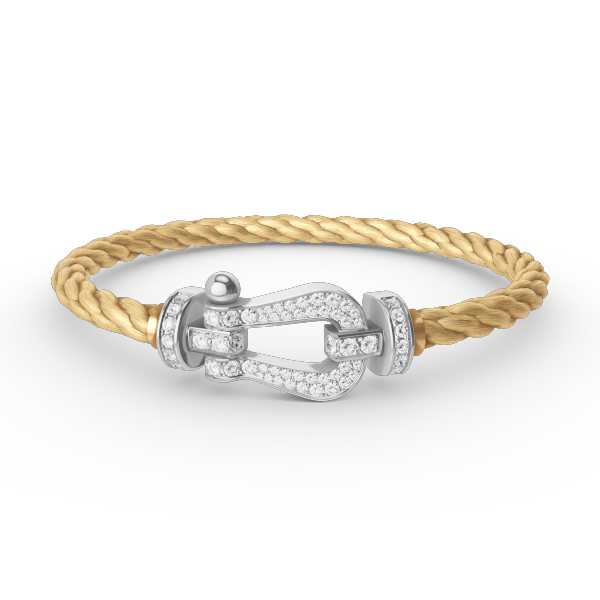 [AuraEcho Jewelry]FORCE LARGE HORSESHOE FULL DIAMOND BRACELET SILVER