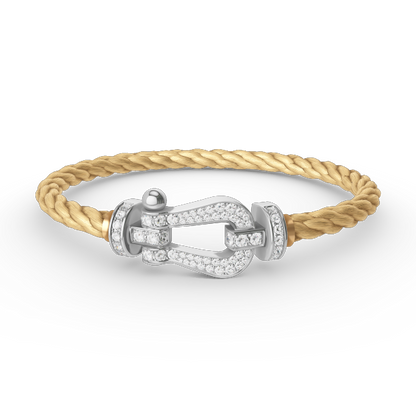 [AuraEcho Jewelry]FORCE LARGE HORSESHOE FULL DIAMOND BRACELET SILVER