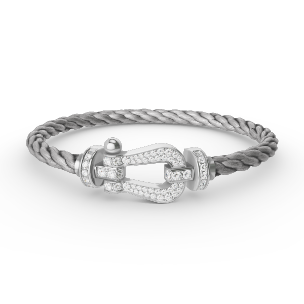 [AuraEcho Jewelry]FORCE LARGE HORSESHOE FULL DIAMOND BRACELET SILVER