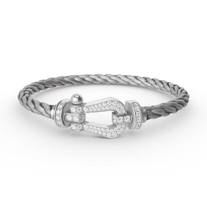 [AuraEcho Jewelry]FORCE LARGE HORSESHOE FULL DIAMOND BRACELET SILVER
