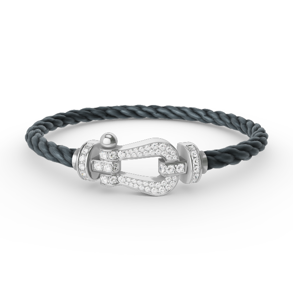 [AuraEcho Jewelry]FORCE LARGE HORSESHOE FULL DIAMOND BRACELET SILVER