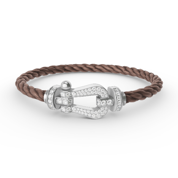 [AuraEcho Jewelry]FORCE LARGE HORSESHOE FULL DIAMOND BRACELET SILVER