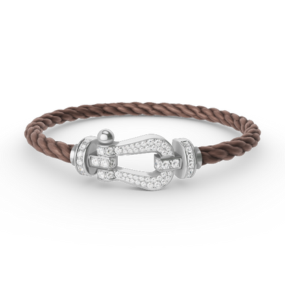[AuraEcho Jewelry]FORCE LARGE HORSESHOE FULL DIAMOND BRACELET SILVER