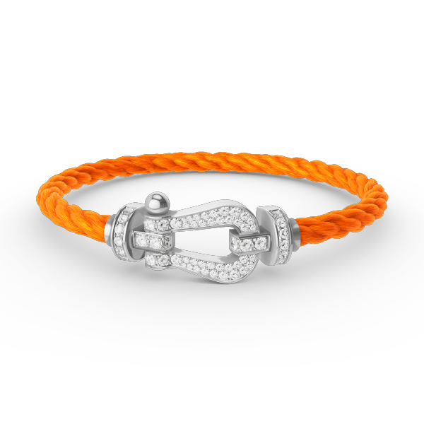 [AuraEcho Jewelry]FORCE LARGE HORSESHOE FULL DIAMOND BRACELET SILVER