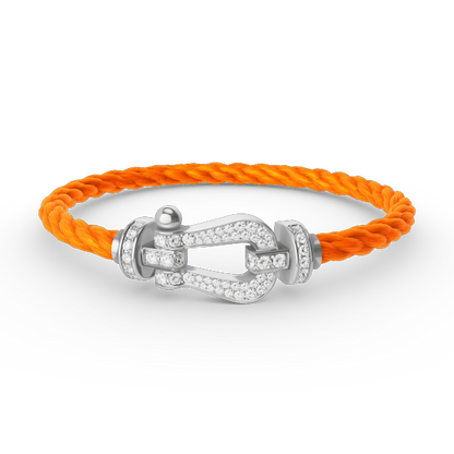 [AuraEcho Jewelry]FORCE LARGE HORSESHOE FULL DIAMOND BRACELET SILVER