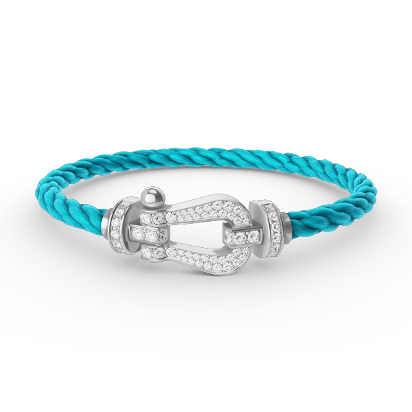 [AuraEcho Jewelry]FORCE LARGE HORSESHOE FULL DIAMOND BRACELET SILVER