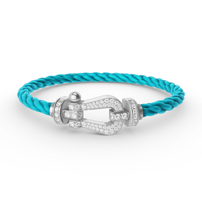 [AuraEcho Jewelry]FORCE LARGE HORSESHOE FULL DIAMOND BRACELET SILVER