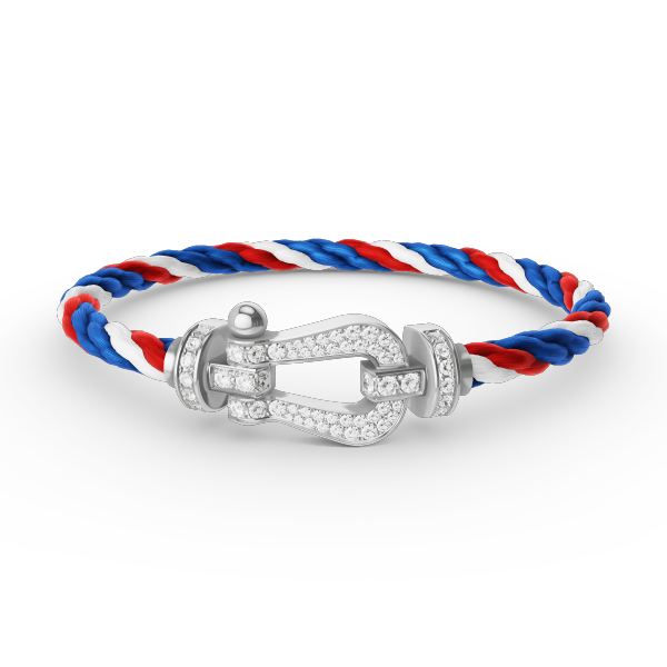 [AuraEcho Jewelry]FORCE LARGE HORSESHOE FULL DIAMOND BRACELET SILVER