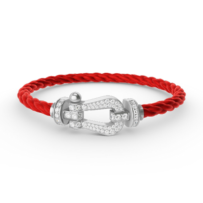 [AuraEcho Jewelry]FORCE LARGE HORSESHOE FULL DIAMOND BRACELET SILVER