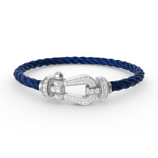 [AuraEcho Jewelry]FORCE LARGE HORSESHOE FULL DIAMOND BRACELET SILVER