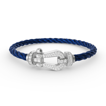 [AuraEcho Jewelry]FORCE LARGE HORSESHOE FULL DIAMOND BRACELET SILVER