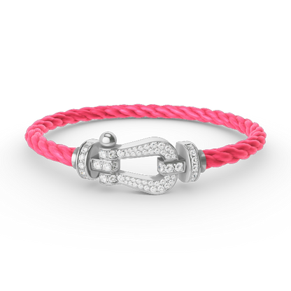 [AuraEcho Jewelry]FORCE LARGE HORSESHOE FULL DIAMOND BRACELET SILVER